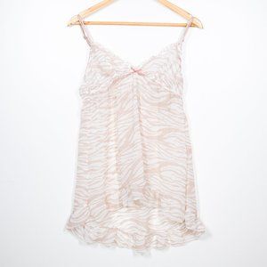 Dainty blush pink sheer nightie in animal print